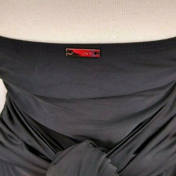Jones New York Womens Tankini Swim Top Essential Black Wrap Around Halter Size 8 - Picture 10 of 10